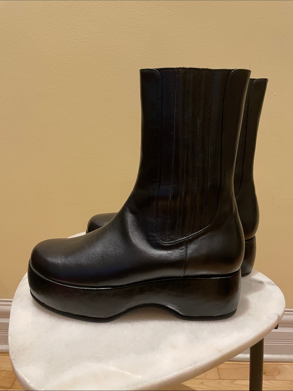 Nicole Saldana Platform Chelsea Boots Black EU 41 US 11 Y2K Grunge